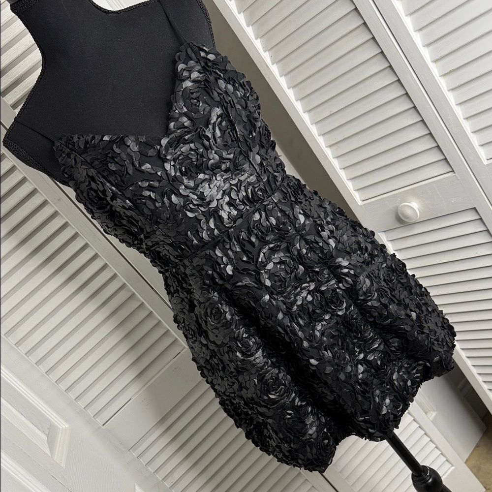 Chic Black Textured Mini Dress